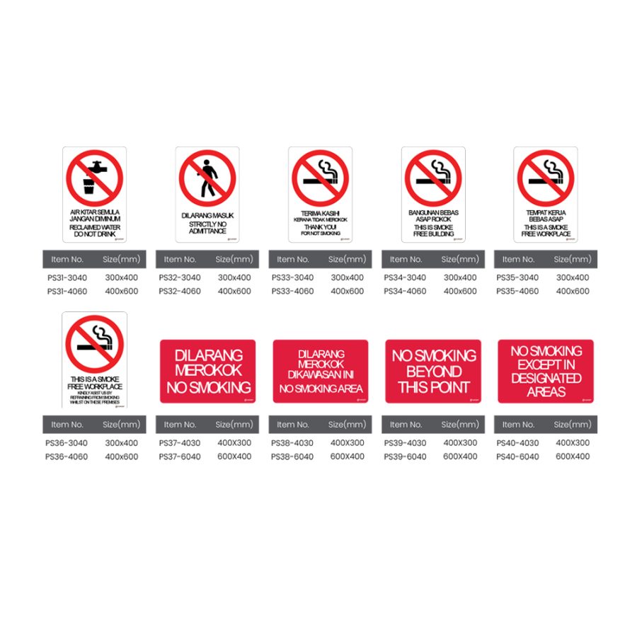 Guardzer GUARDZER Prohibition Signs - 3M & UVEX PPE Distributor Selangor and ...